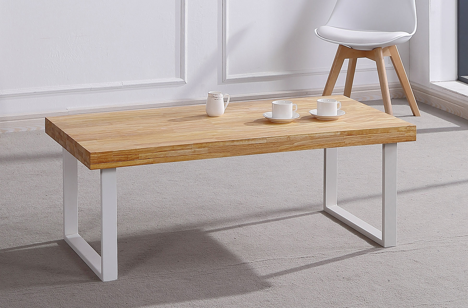 MESA CENTRO NATURAL 120 x 60 CM ROBLE NORDISH / PATAS METALICAS