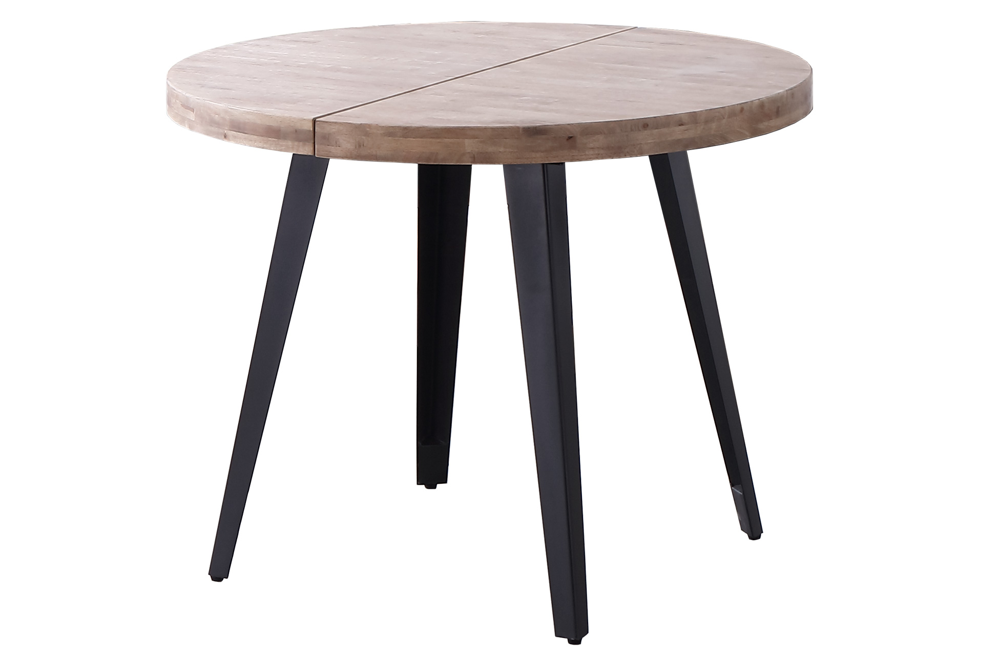 MESA COMEDOR REDONDA EXTENSIBLE BERG 100 - 140 - 180 CM ROBLE HONEY / NEGRO.