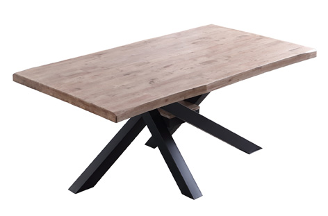 Mesa comedor redonda extensible berg roble honey / negro.