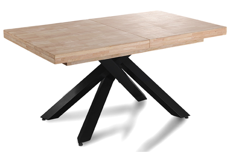 Mesa comedor redonda extensible berg roble nordish / negro.