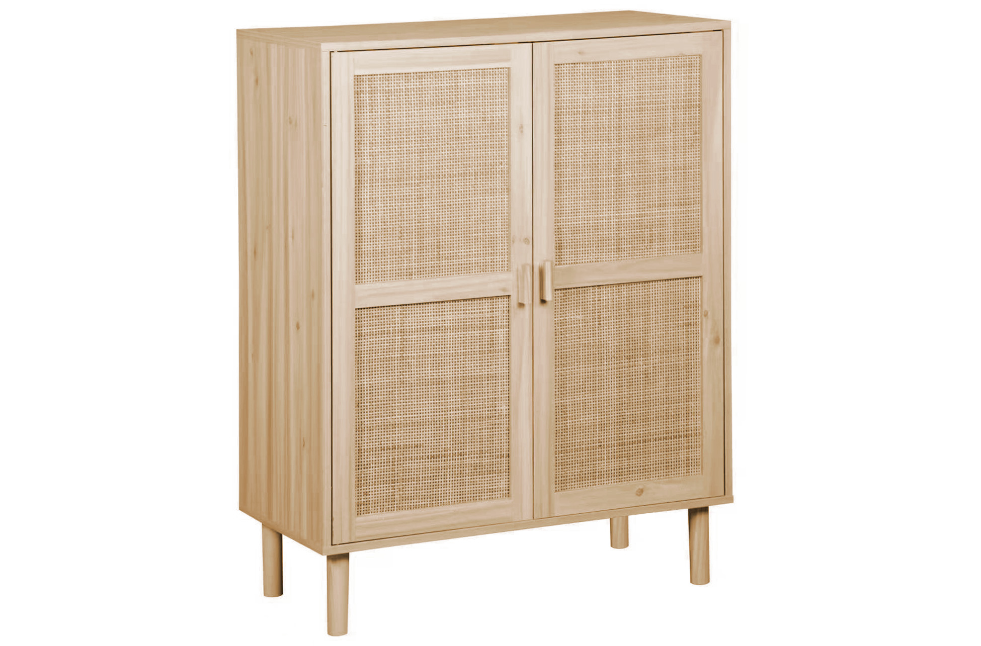 ARMARIO BAJO DÉCOR 80 x 40 CM PINO / RATTAN.