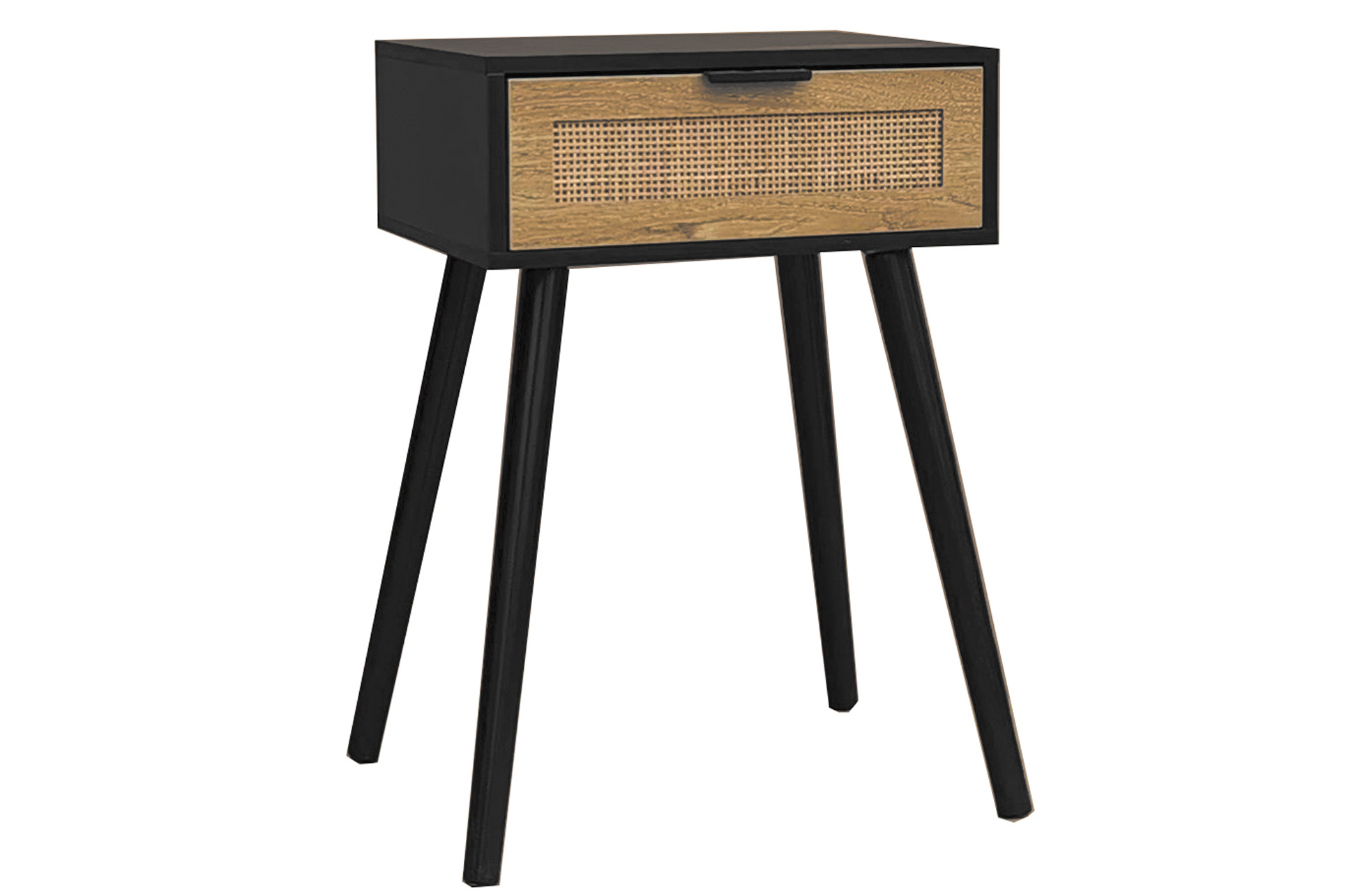 MESILLA DE NOCHE 40 x 30 CM 1 FREYA NEGRO / RATTAN.