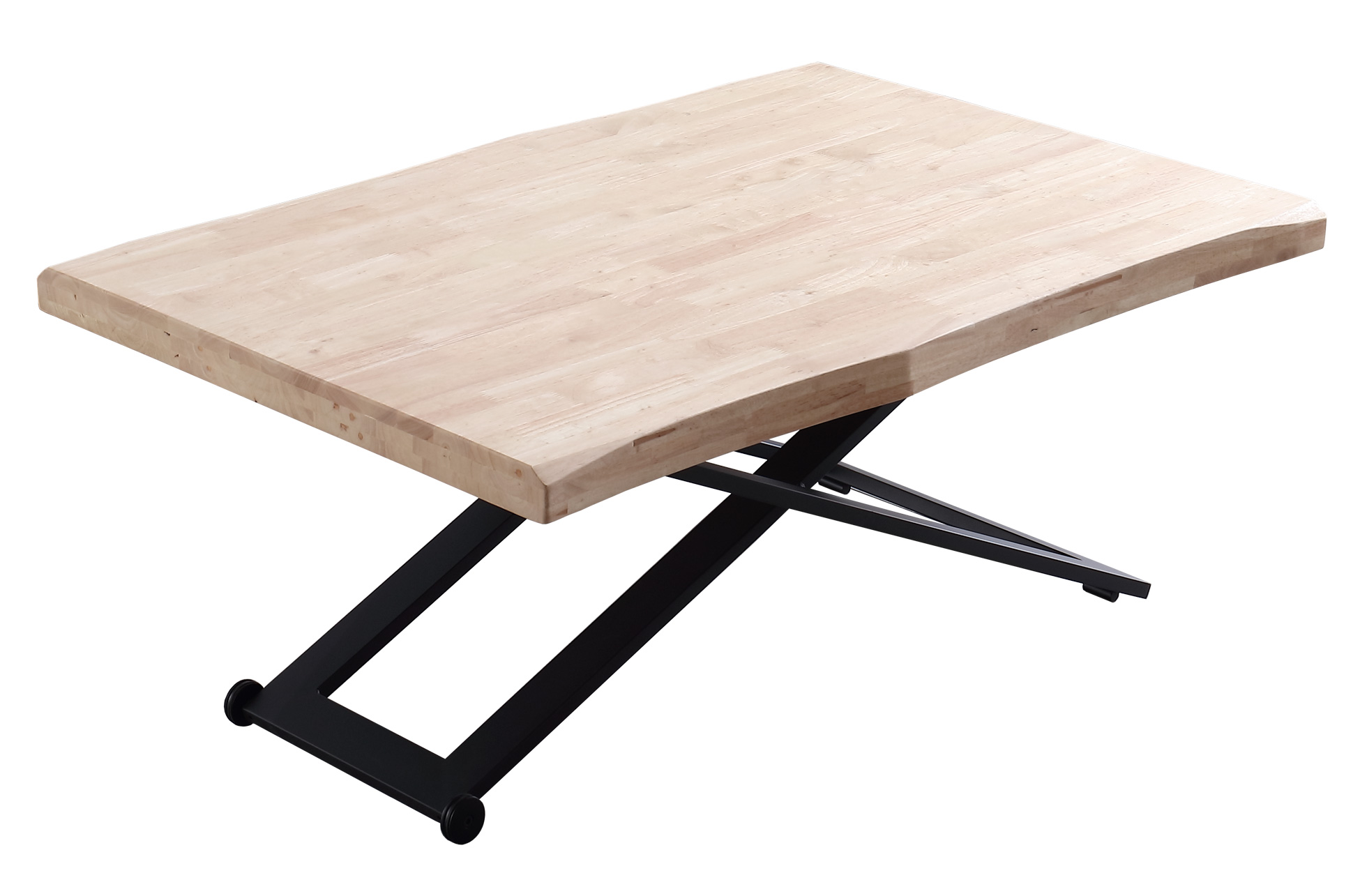 MESA CENTRO ELEVABLE ZOE 120 x 80 CM TAPA CON FORMA MADERA ROBLE